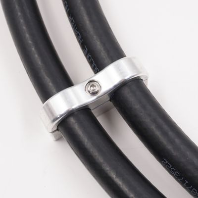 Billet Aluminum Non-Floating Double 5/8&quot; Heater Line Clamp - .875&quot; x .875&quot; - 8206