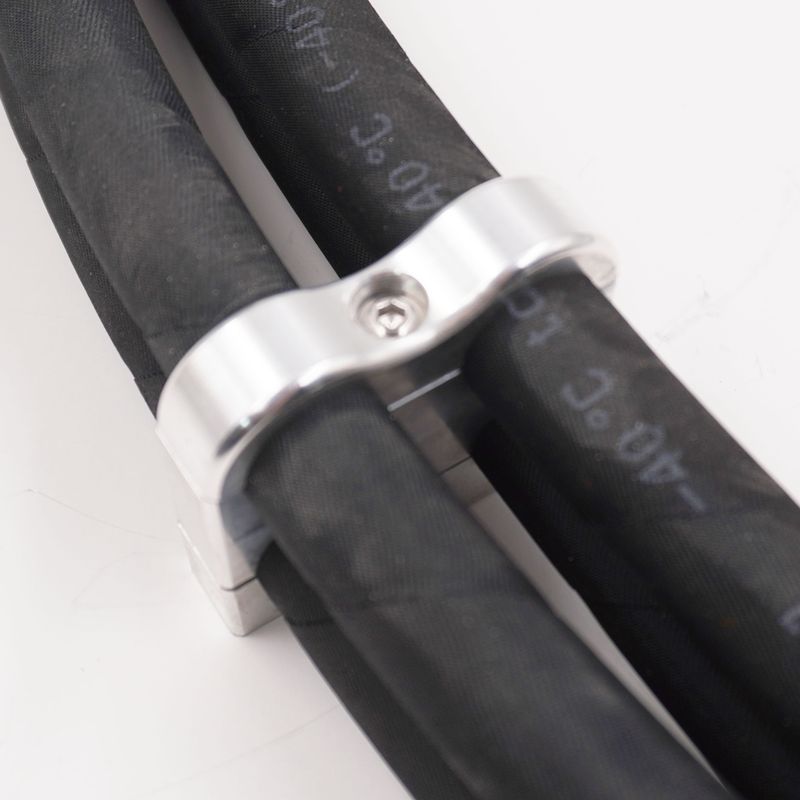 Billet Aluminum Non-Floating 4-Hose Reduced Barrier A/C &amp; Heater Line Clamp- .540&quot; x .750&quot;  x .750&quot; x .750&quot; - 8210
