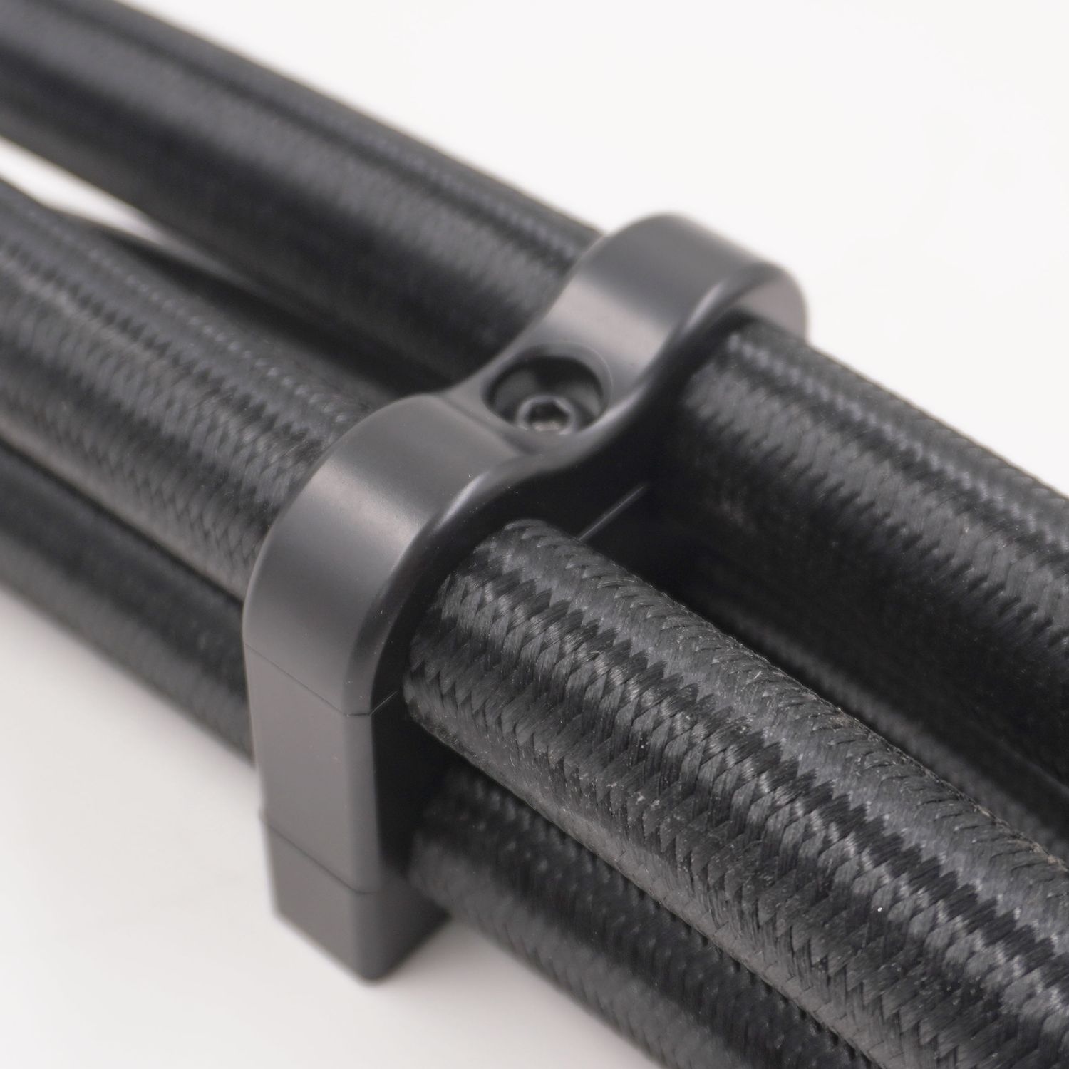 Pure Stealth Billet Aluminum Non-Floating 4-Hose Reduced Barrier A/C &amp; Heater Line Clamp- .540" x .750" x .750" x .750" - X8210