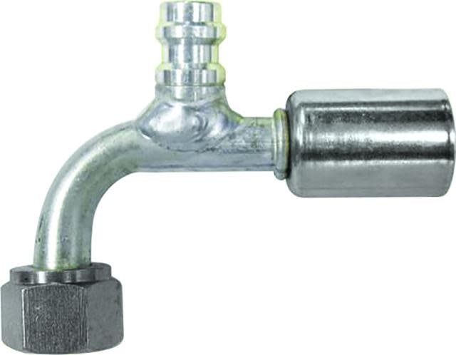 Reduced Barrier Beadlock Hose End Fittings - 90° w/ Service Port, Size: #10 355330