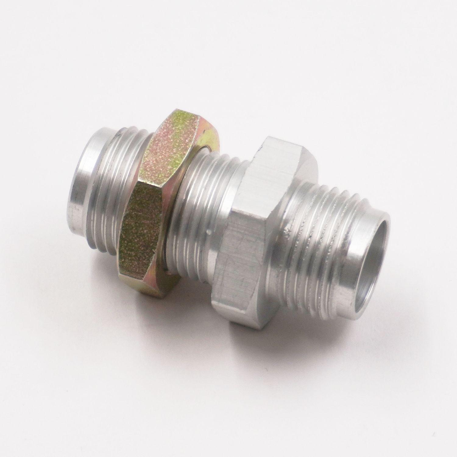 A/C Aluminum Bulkhead with Lock Nut: #8 - 15130