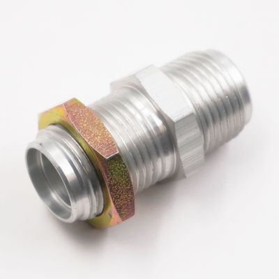 A/C Aluminum Bulkhead with Lock Nut: #10 - 15140