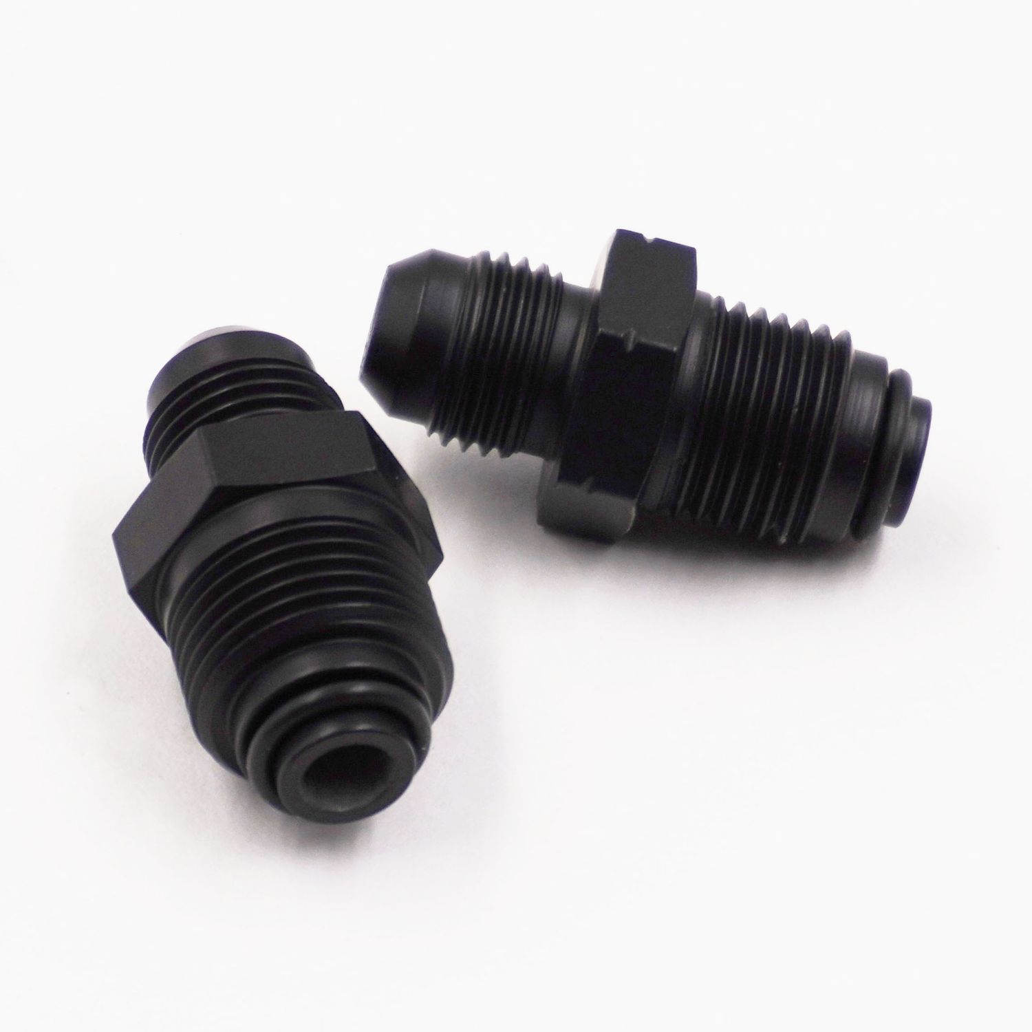 Pure Stealth Power Steering Adapter Kit: Late GM Power Box/Rack 16MM 1.5 &amp; 18MM 1.5 x -6 AN - (Steel) - (2 Adapter Kit) - X11735