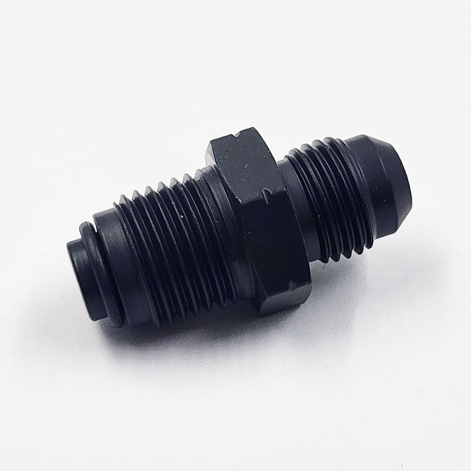 Pure Stealth Power Steering Adapter: Late GM P/S Box Or Rack - 18MM 1.5 With Viton O-Ring x -6 AN (Steel) (1 Fitting)- X11730