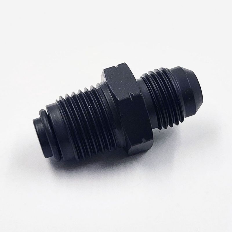 Pure Stealth Power Steering Adapter: Late GM P/S Box Or Rack - 18MM 1.5 With Viton O-Ring x -6 AN (Steel) (1 Fitting)- X11730
