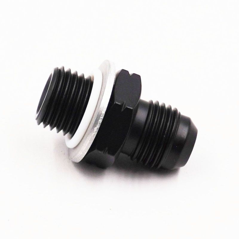 Pure Stealth Power Steering Adapter: 9/16 -18 Inverted Flare x-6 AN With Crush Washer and TFE O-Ring - (Steel) - (1 Fitting) - X11786-9