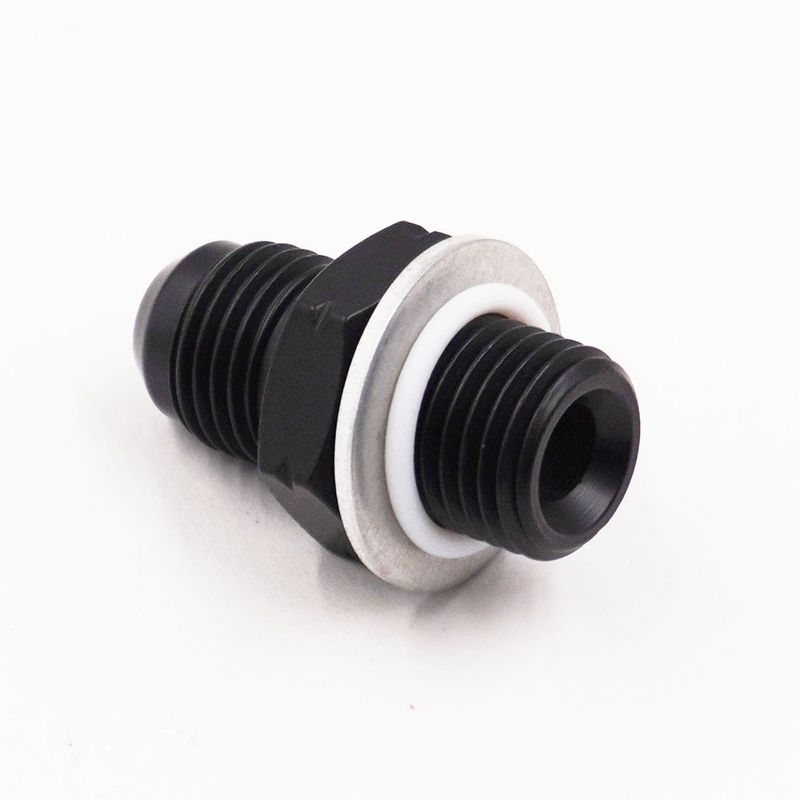 Pure Stealth Power Steering Adapter: 5/8 -18 Inverted Flare x-6 AN With Crush Washer and TFE O-Ring - (Steel) - (1 Fitting) - X11786-5