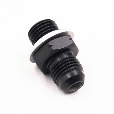 Pure Stealth Power Steering Adapter: 14MM 1.5 x -6 AN - Includes Crush Washer &amp; TFE O-Ring - (Steel) - (1 Adapter) - X11785-14