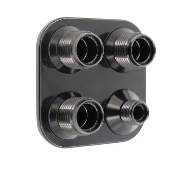 Streamline Black 4-Port Square Bulkhead #8-#10 - 389800
