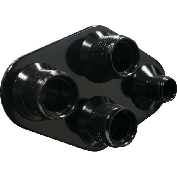 Streamline Black 4-Port Diamond Bulkhead #8-#10 - 389801