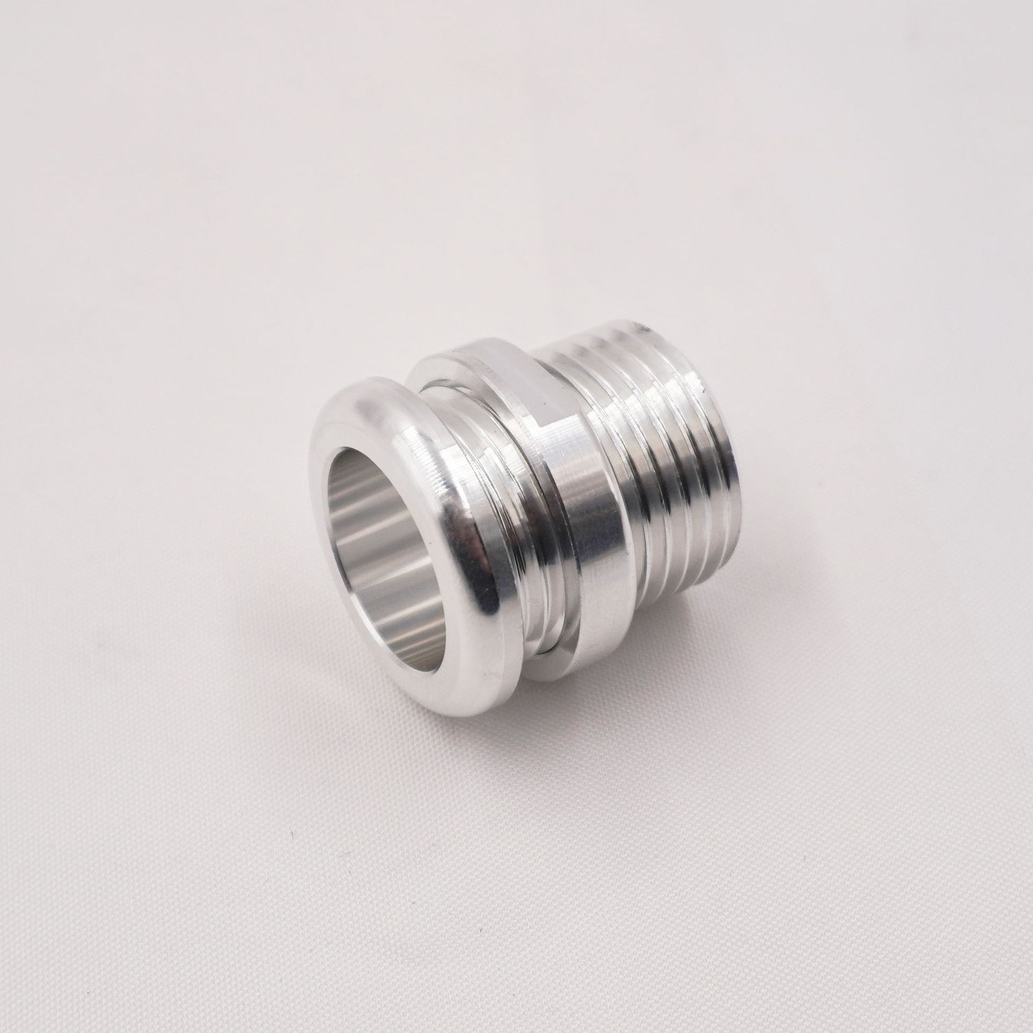 Reduced Barrier &amp; E-Z Clip A/C Aluminum Pass Through Grommet with Lock Nut: #10 (Machine Finish)- 15145