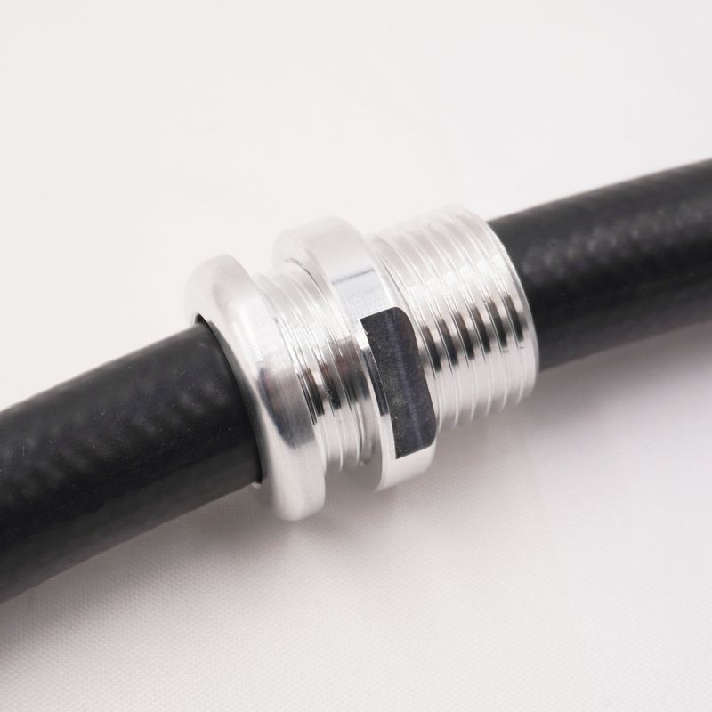 Reduced Barrier &amp; E-Z Clip A/C Aluminum Pass Through Grommet with Lock Nut: #8 (Machine Finish)- 15135