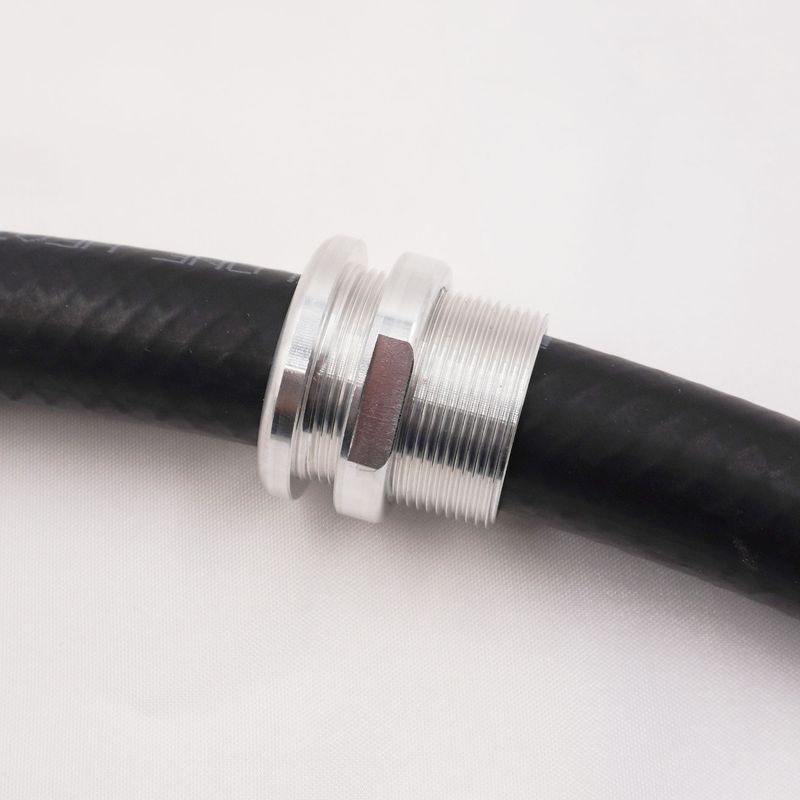 Heater Hose Aluminum Pass Through Grommet with Lock Nut: 5/8 Hose (Machine Finish)- 15155