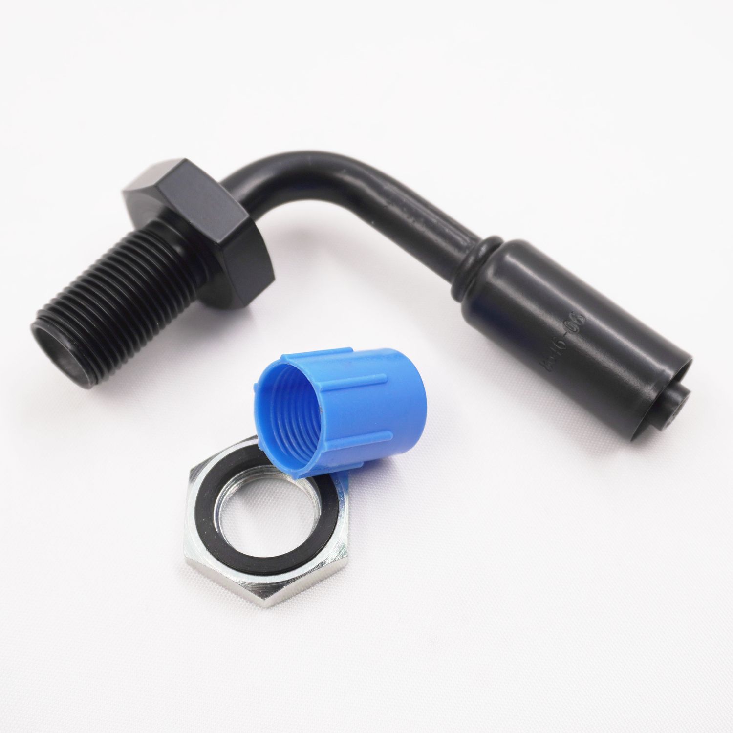 Pure Stealth 90 Degree Reduced Barrier Beadlock Bulkhead Hose End Fittings, Size: #6 X358810