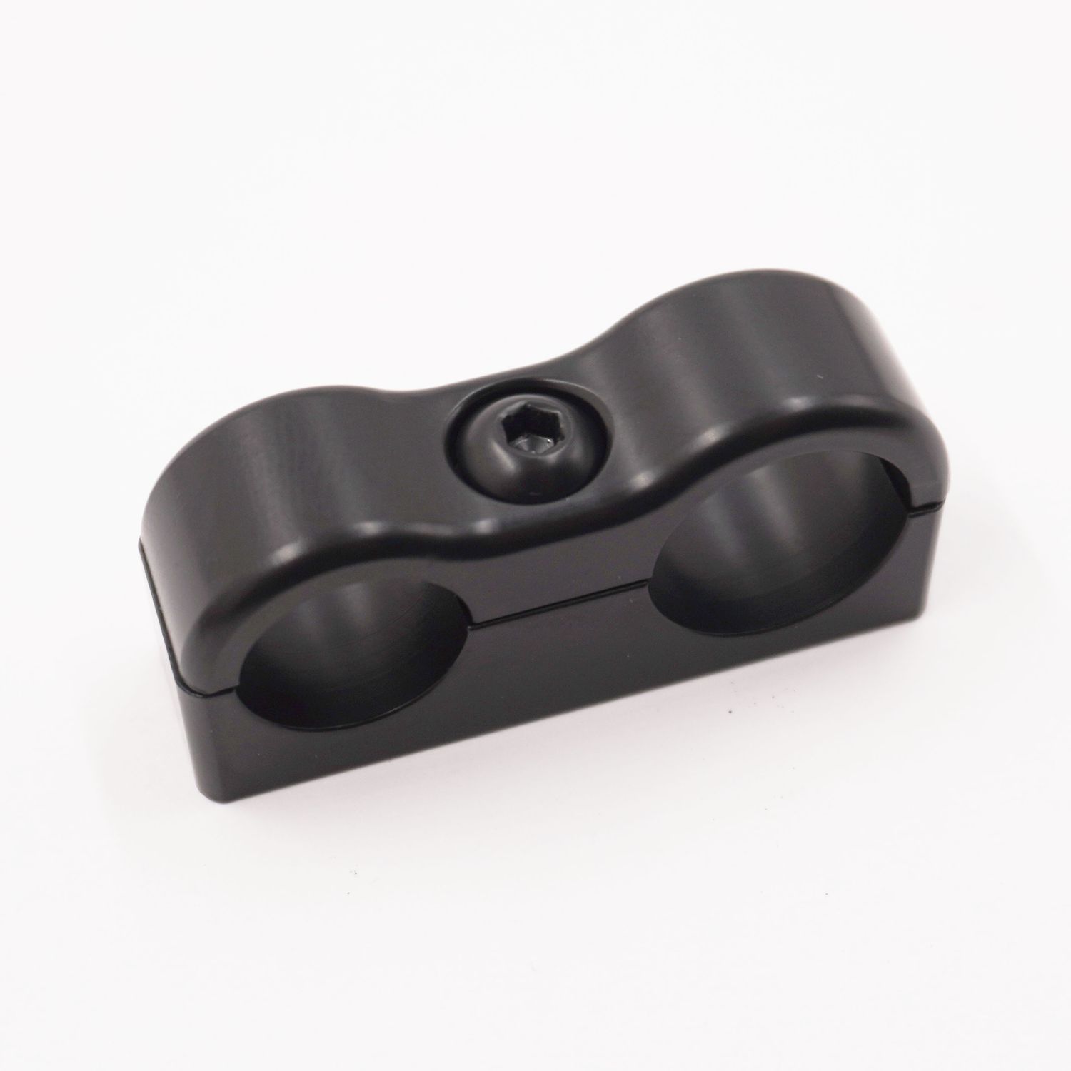 Pure Stealth Billet Aluminum Non-Floating Double  #6 &amp; #8 Reduced Barrier A/C Line Clamp -.650" x .540" - X8207