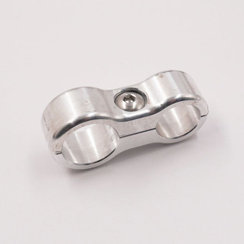 Billet Aluminum Floating Double  #6 &amp; #8 Reduced Barrier A/C Line Separator -.650" x .540" - 8308