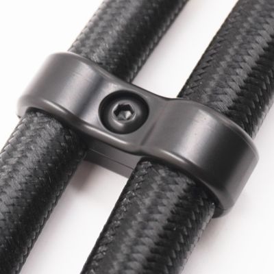 Pure Stealth Billet Aluminum Floating Double  #6 &amp; #8 Reduced Barrier A/C Line Separator -.650" x .540" - X8308