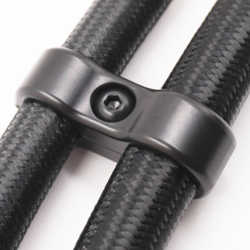 Pure Stealth Billet Aluminum Floating Double  #6 &amp; #8 Reduced Barrier A/C Line Separator -.650" x .540" - X8308
