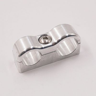 Billet Aluminum Non-Floating Double  #6 &amp; #8 Reduced Barrier A/C Line Clamp -.650" x .540" - 8207