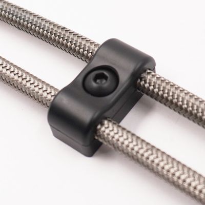 Pure Stealth Billet Aluminum Non-Floating Double Line Clamp For -3AN PTFE Hose - .240" x .240" - X8209