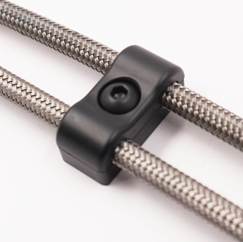Pure Stealth Billet Aluminum Non-Floating Double Line Clamp For -3AN PTFE Hose - .240" x .240" - X8209