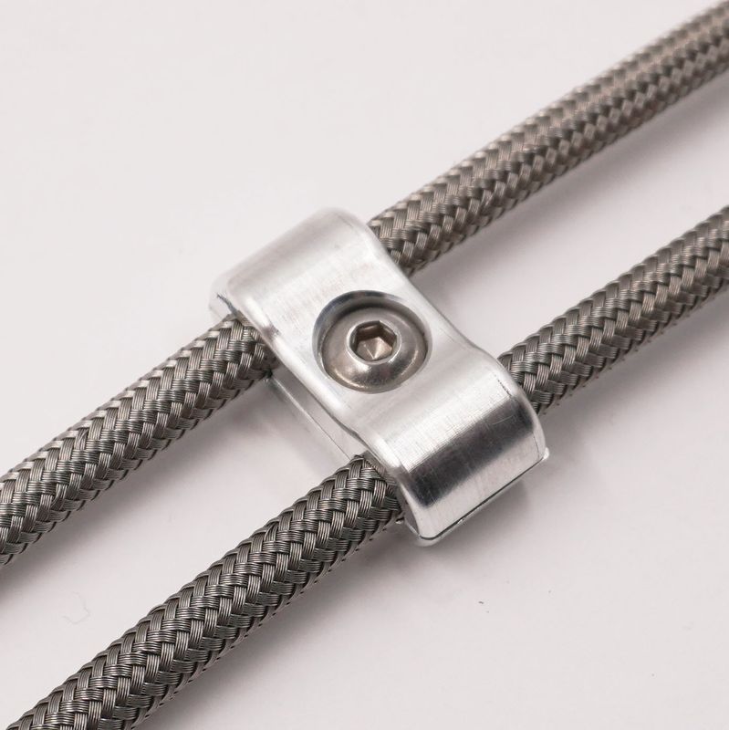 Billet Aluminum Floating Double  -3AN PTFE Line Separator- .240" x .240" - 8309