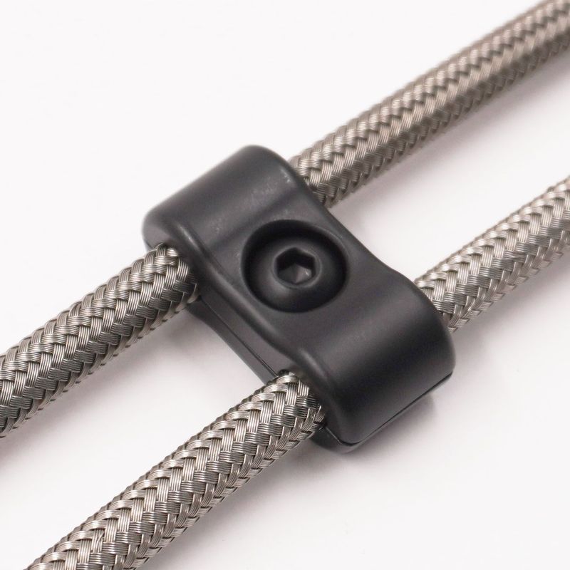Pure Stealth Billet Aluminum Floating Double  -3AN PTFE Line Separator- .240" x .240" - X8309