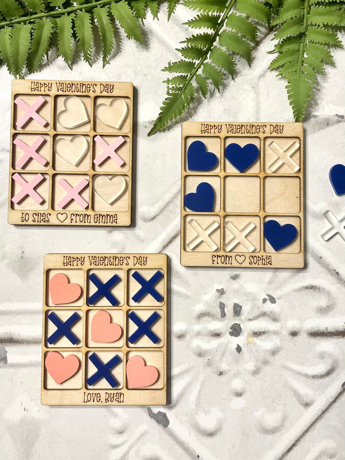 Personalized Valentine Tic Tac Toe Game