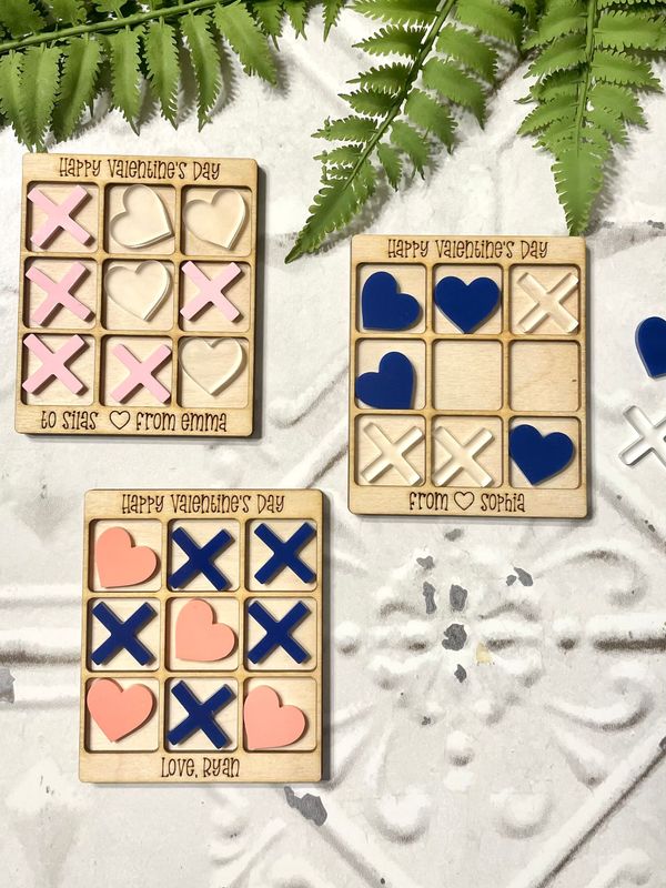 Personalized Valentine Tic Tac Toe Game