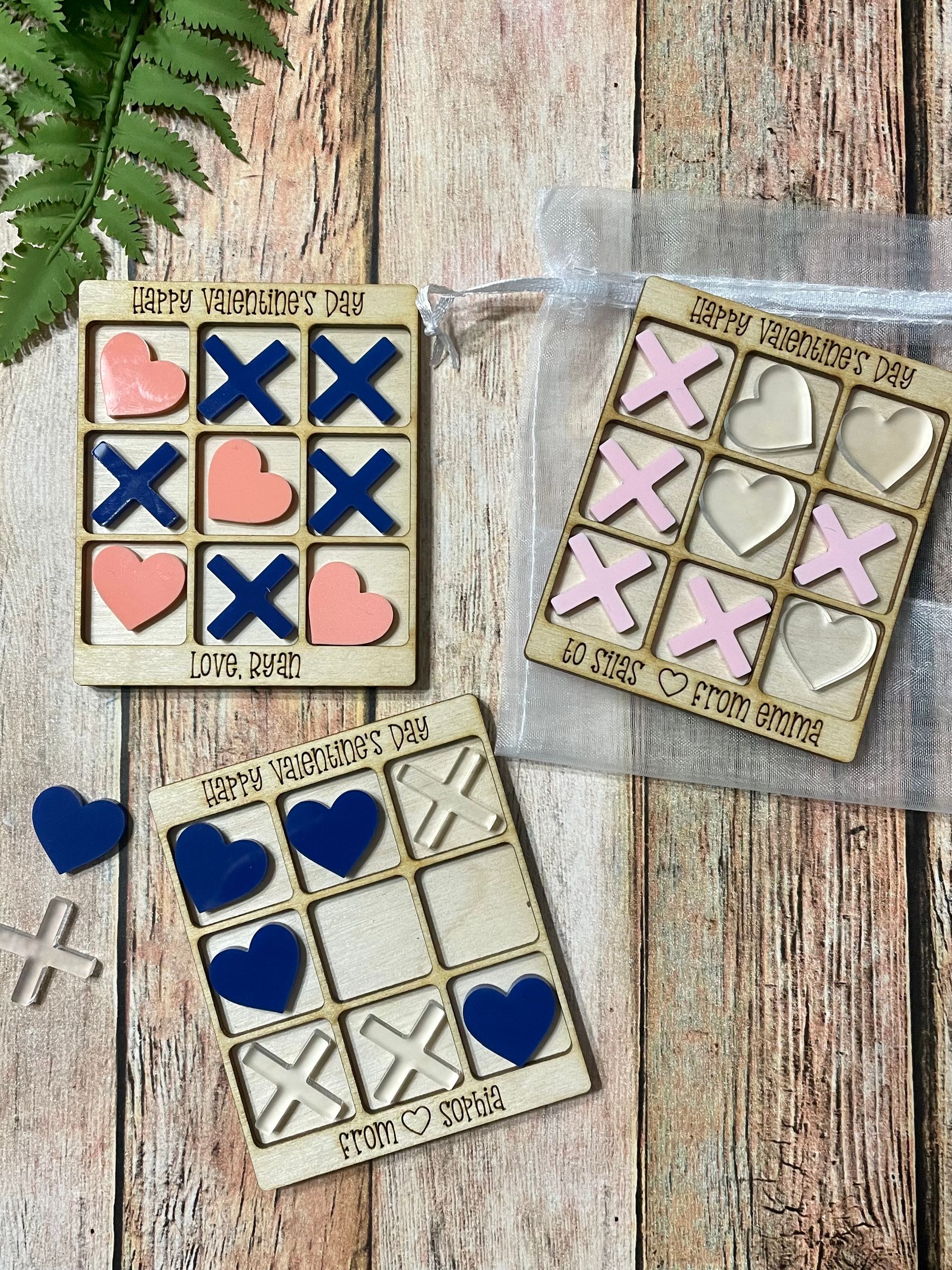 Personalized Valentine Tic Tac Toe Game