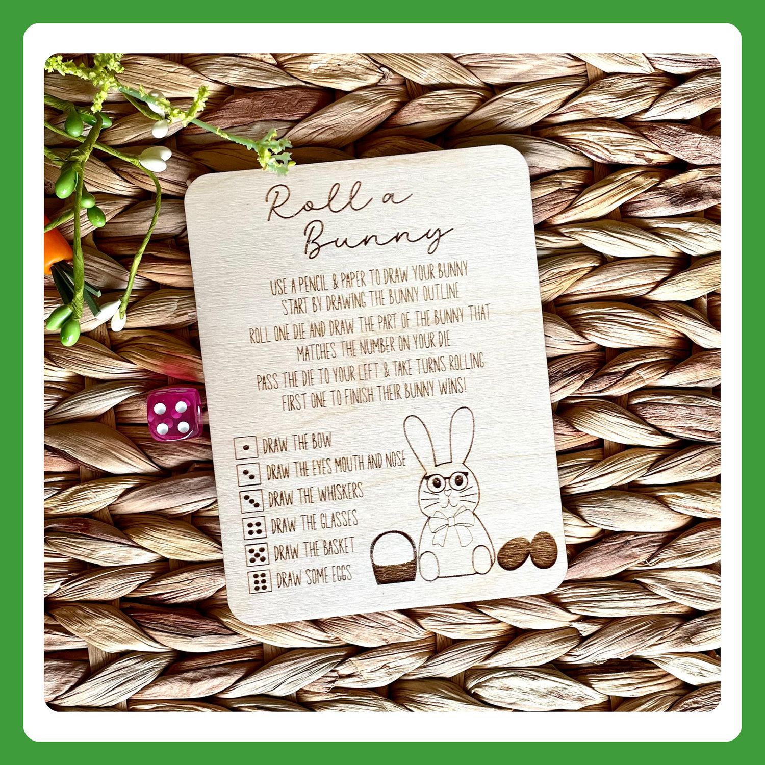 Roll-A-Bunny Dice Game – Easter Drawing Activity for Kids
