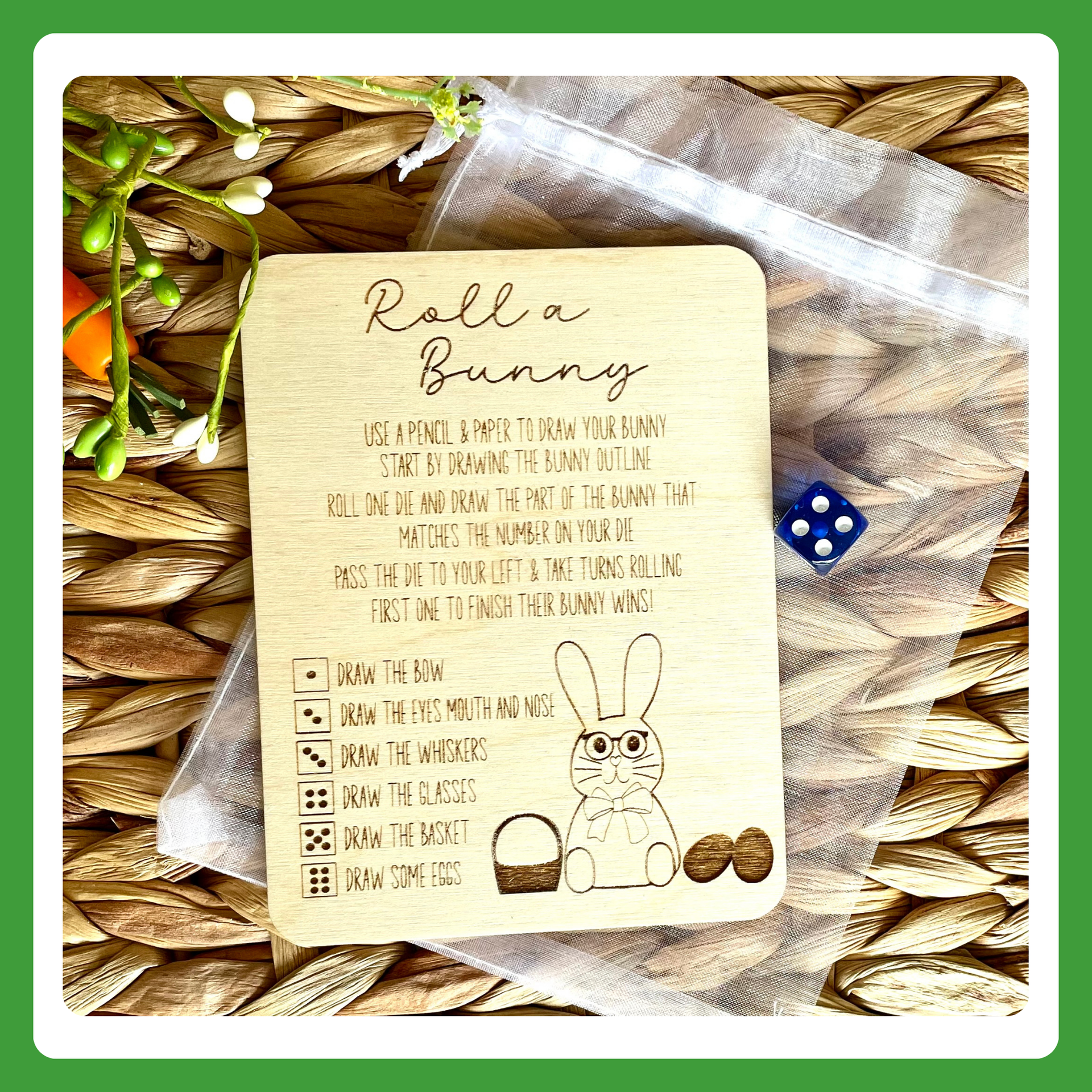 Roll-A-Bunny Dice Game – Easter Drawing Activity for Kids