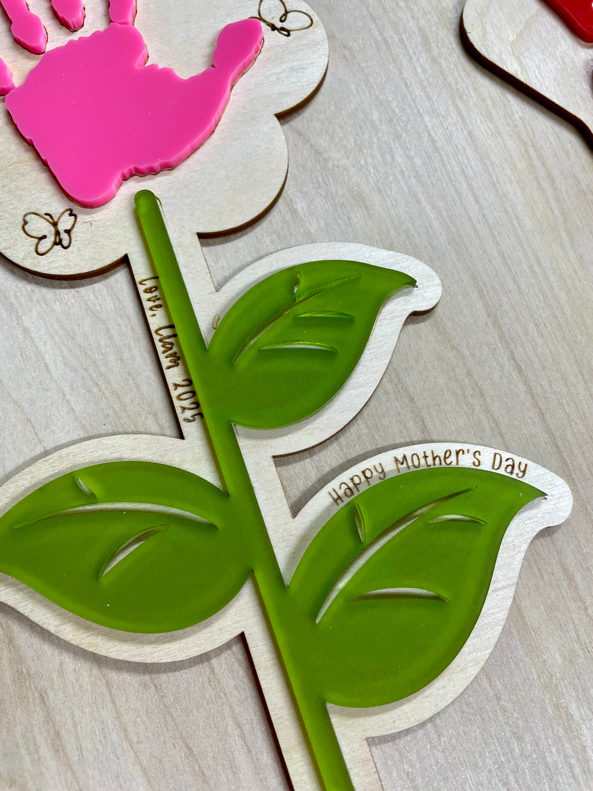 Personalized Handprint Flower Keepsake • Custom Mother’s Day Gift