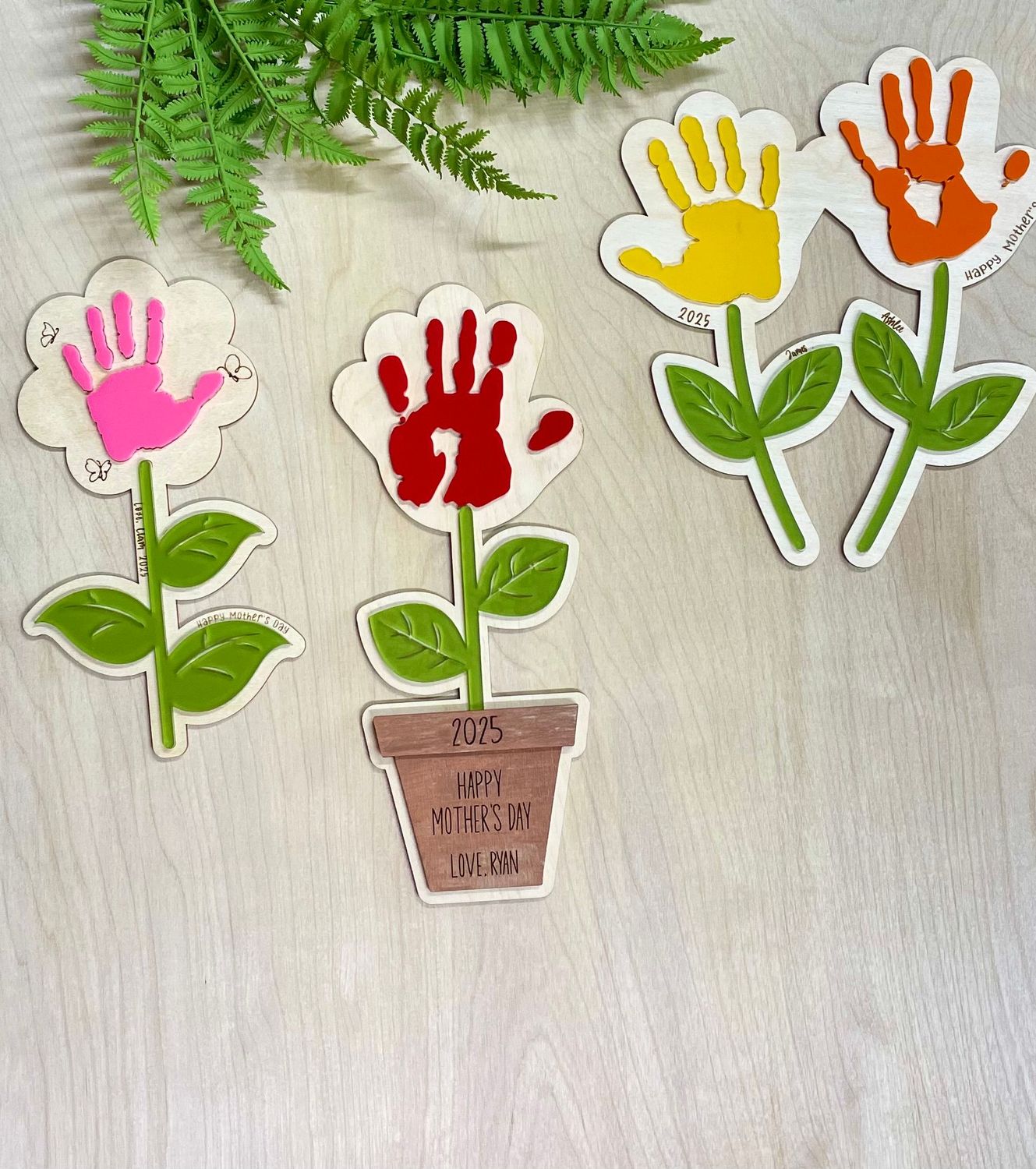 Personalized Handprint Flower Keepsake • Custom Mother’s Day Gift