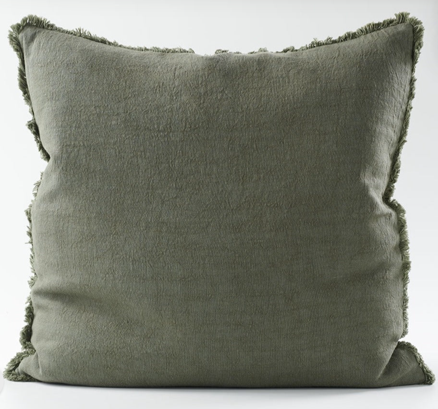 BOHO LINEN CUSHION - KHAKI 24X24