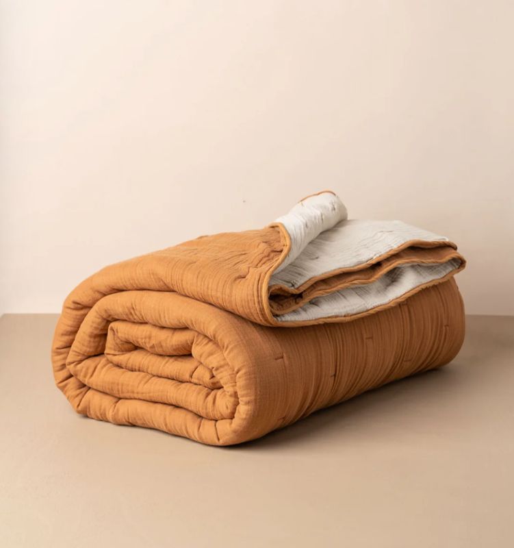 ENES COTTON QUILT - TERRACOTTA