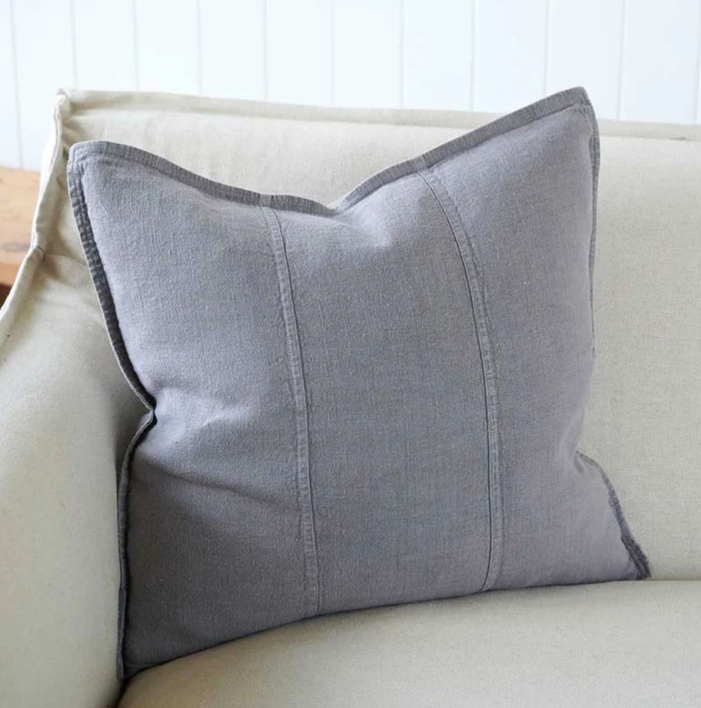 LUCA LINEN CUSHION - SLATE 20X20