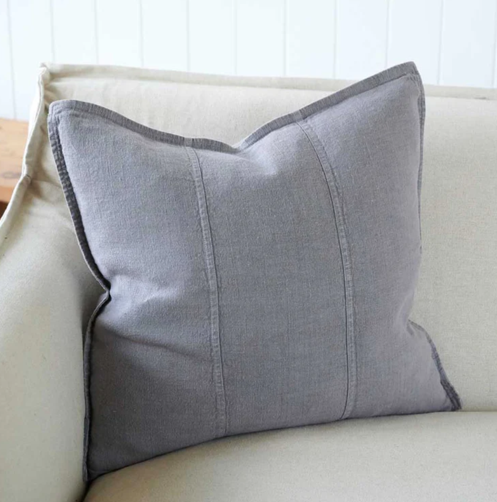 LUCA LINEN CUSHION - SLATE 24X24