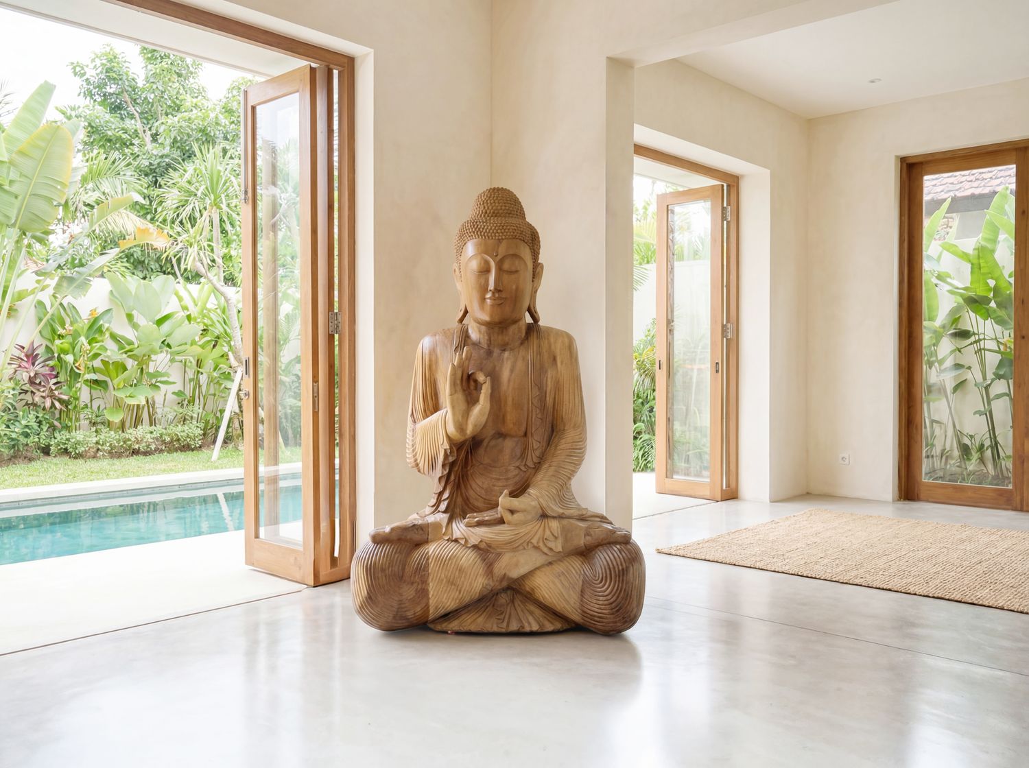 7 FOOT SUAR WOOD BUDDHA