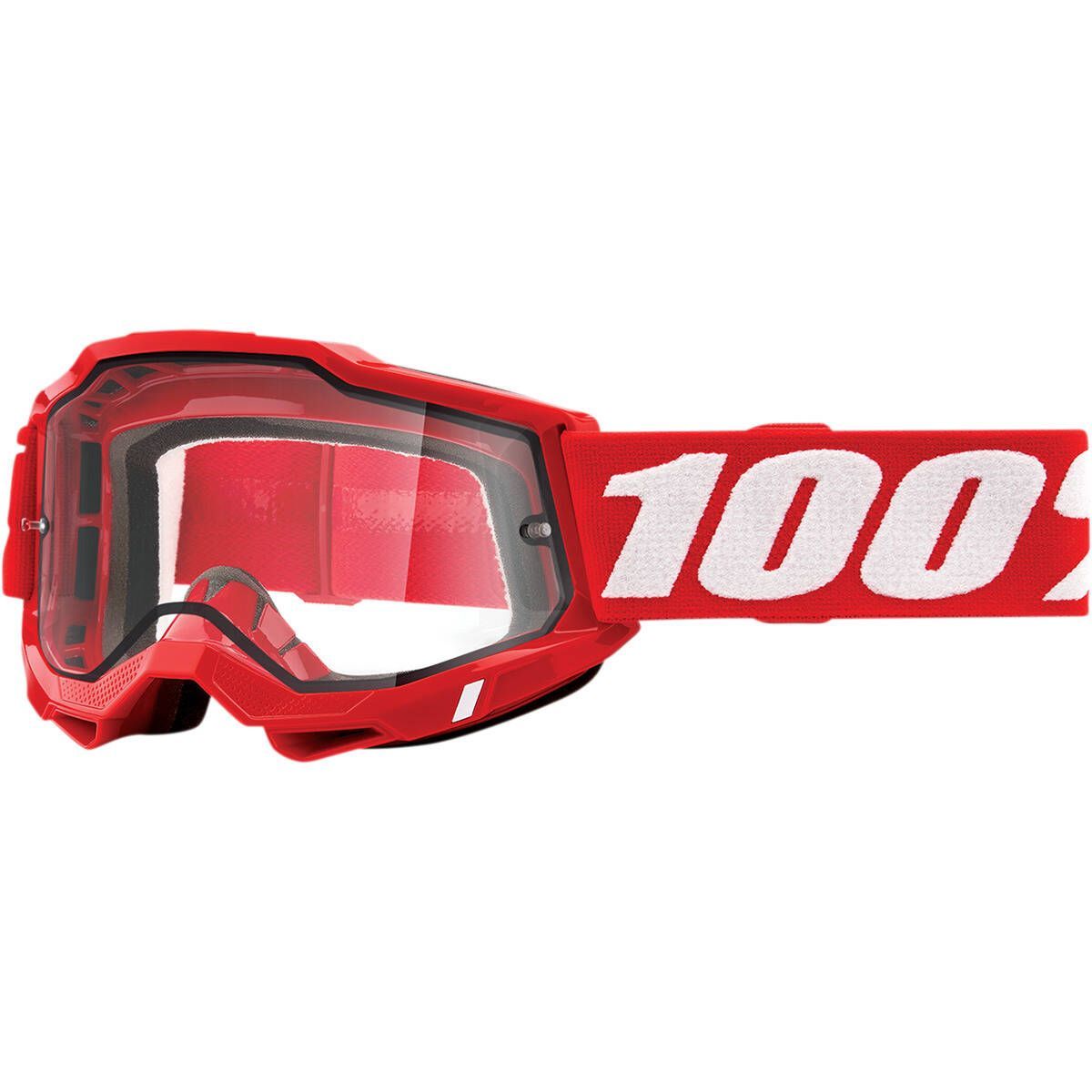 100% Accuri2 Goggles, Neon Red, Clear Lens