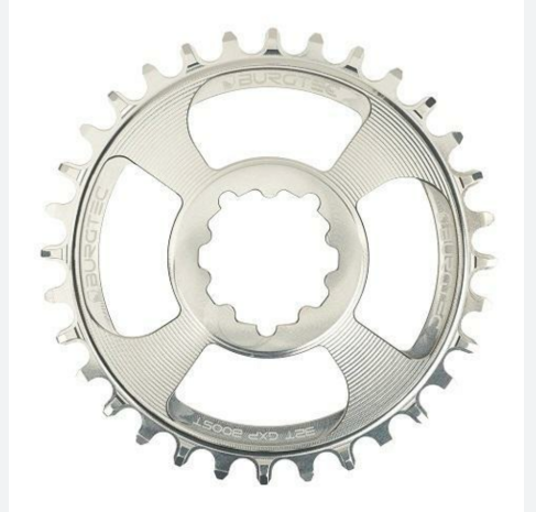 Burgtec ThickThin Chainring Sram GXP 3mm Boost Offset 28T - Rhodium Silver