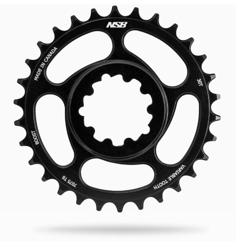 North Shore Billet Variable Tooth Chainring Direct Mount Shimano 12s Boost 28T - Black