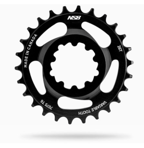 North Shore Billet Variable Tooth Chainring Direct Mount For SRAM GXP 28T - Black