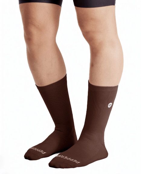 Peppermint Signature Knitted Socks, Size: S/M, Color: Espresso