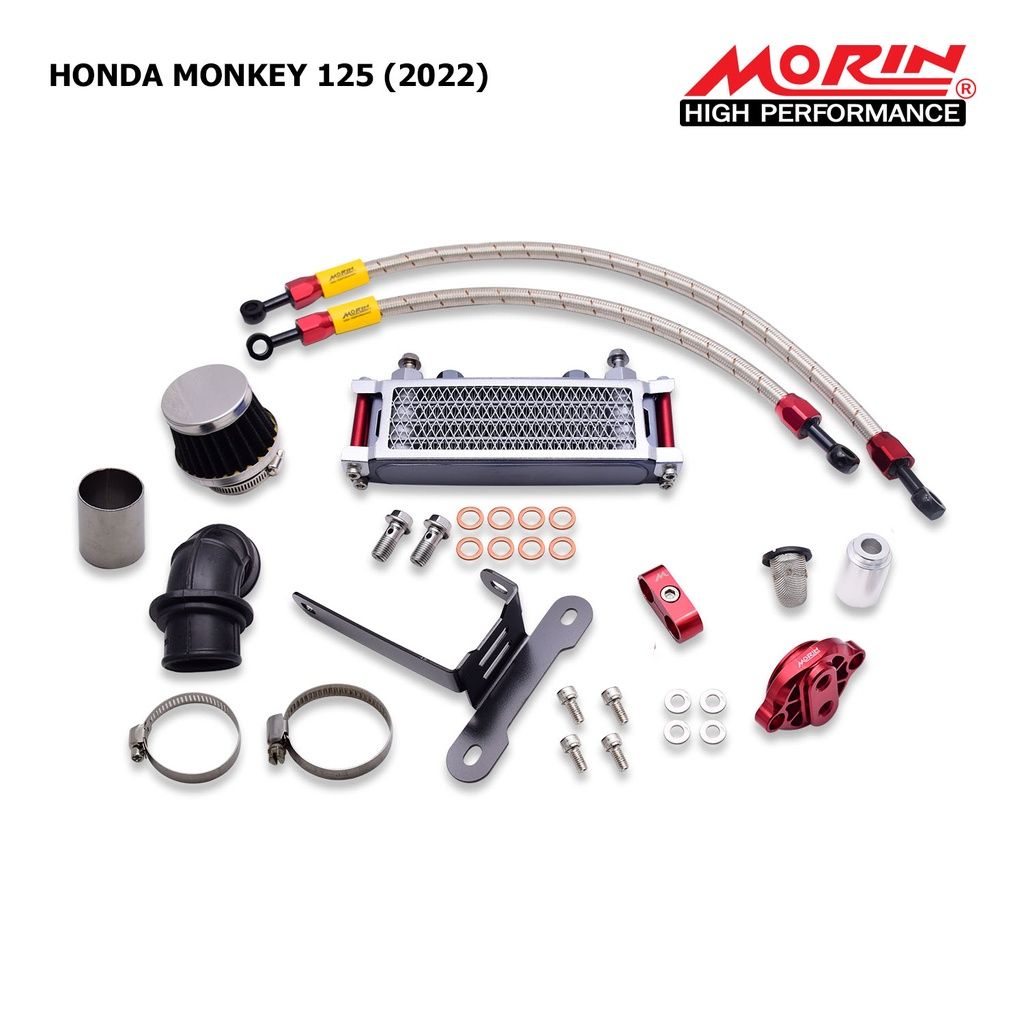 Custom Morin Racing Complete Oil Cooler Kit HONDA Monkey 125 2022-2025 GEN2 JB03