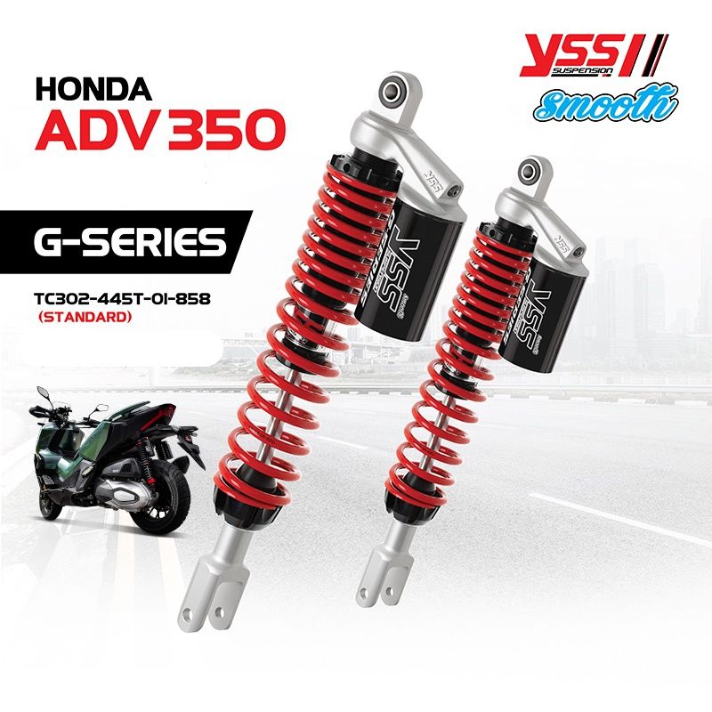 YSS Rear Gas Shock Suspension 445MM Adjustable G-SERIES Honda ADV 350 2022-2025 TC302-445T-01-858 / TC302-445T-01-889