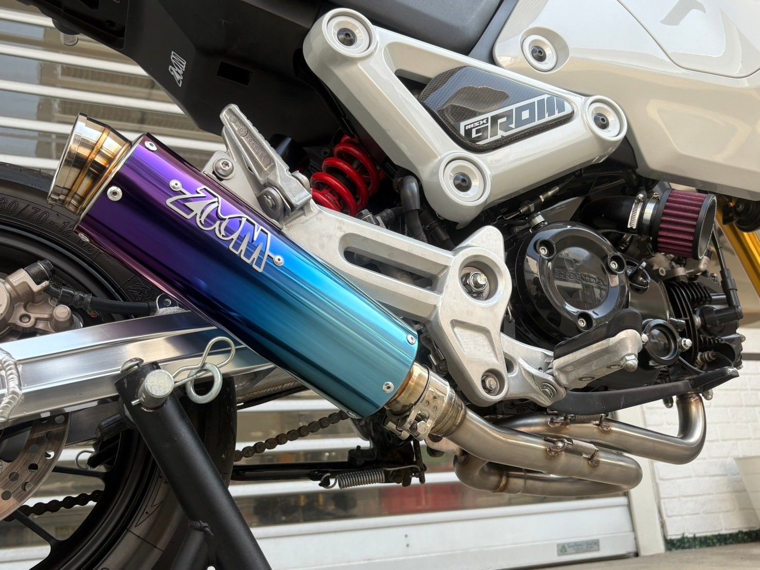 ZoOM LOOP TITANIUM BLUE Exhaust Honda MSX GROM 125 2022-2025 Gen3 Full System Low Mount