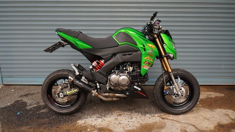 ZoOM Exhaust Kawasaki Z125 Pro Z 125 Pro 2017-2023 Loop Full System Black SLZ
