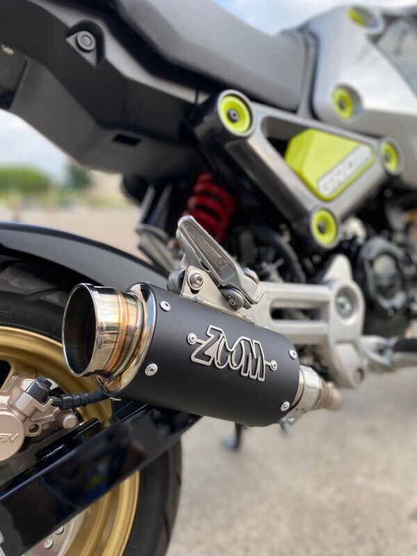 ZoOM Exhaust Honda MSX GROM 125 2022-2026 Gen3 Full System Low Mount Black 2SLZ straight