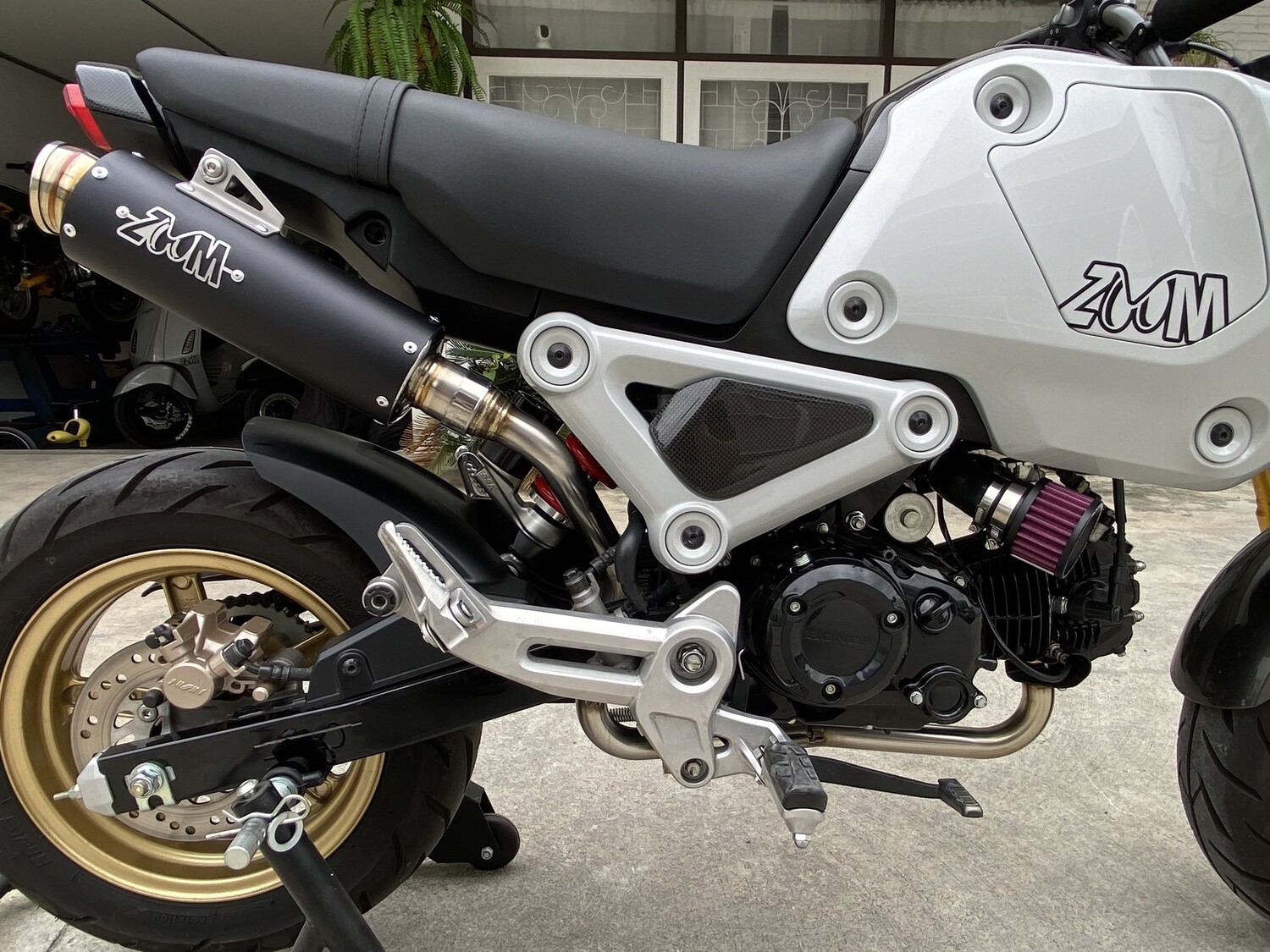 Black Project キッズ用パドル GROM アジャスタブル ZoOM Exhaust Honda Grom MSX 125 2022-2026 Full System High Mount 2SLZ